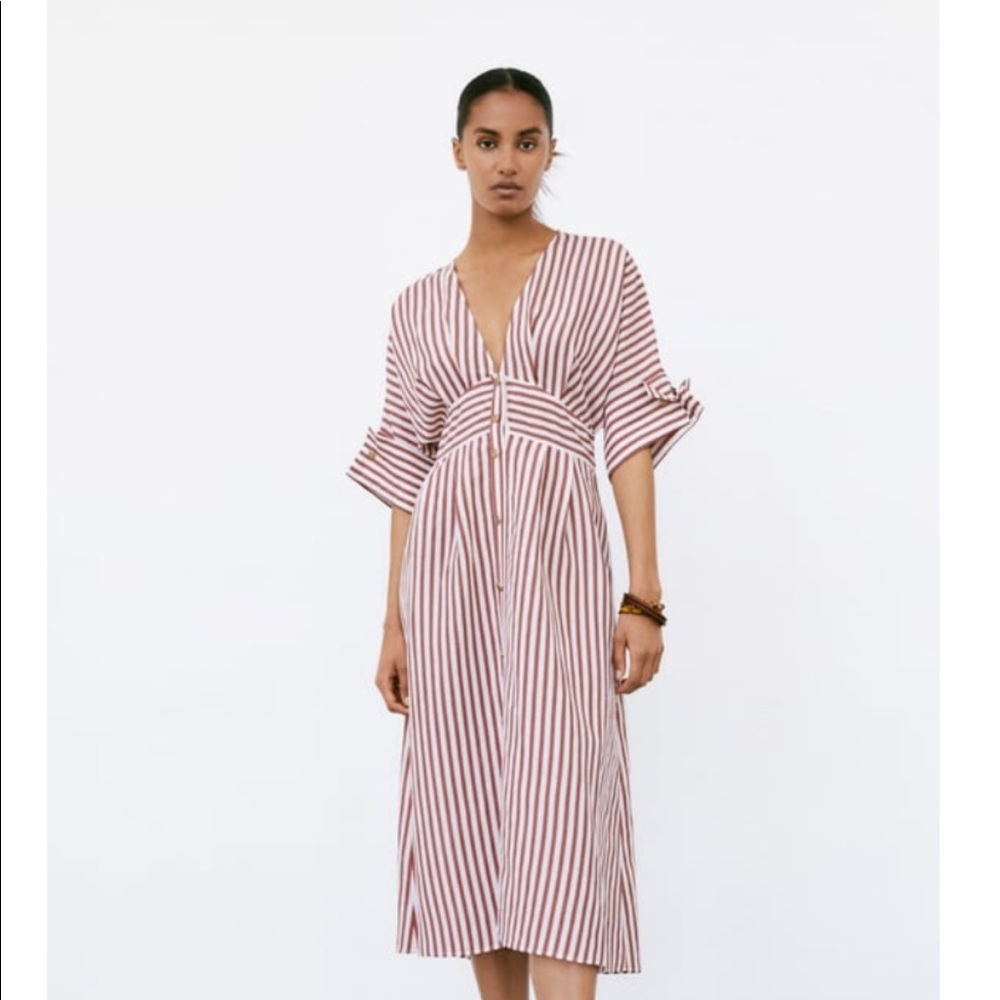Zara striped shirt dress